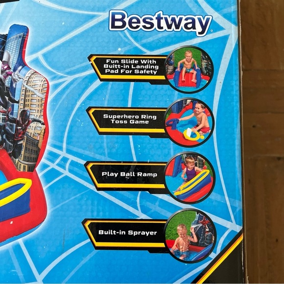 Bestway Spider-Man Marvel Kids Water Play Center Aquapark Water Slide new - Picture 7 of 8